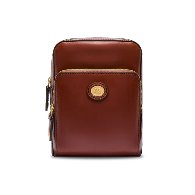 the-bridge-story-uomo-tracolla-in-pelle-bovina-con-zip-frontale-marrone-oro image 1