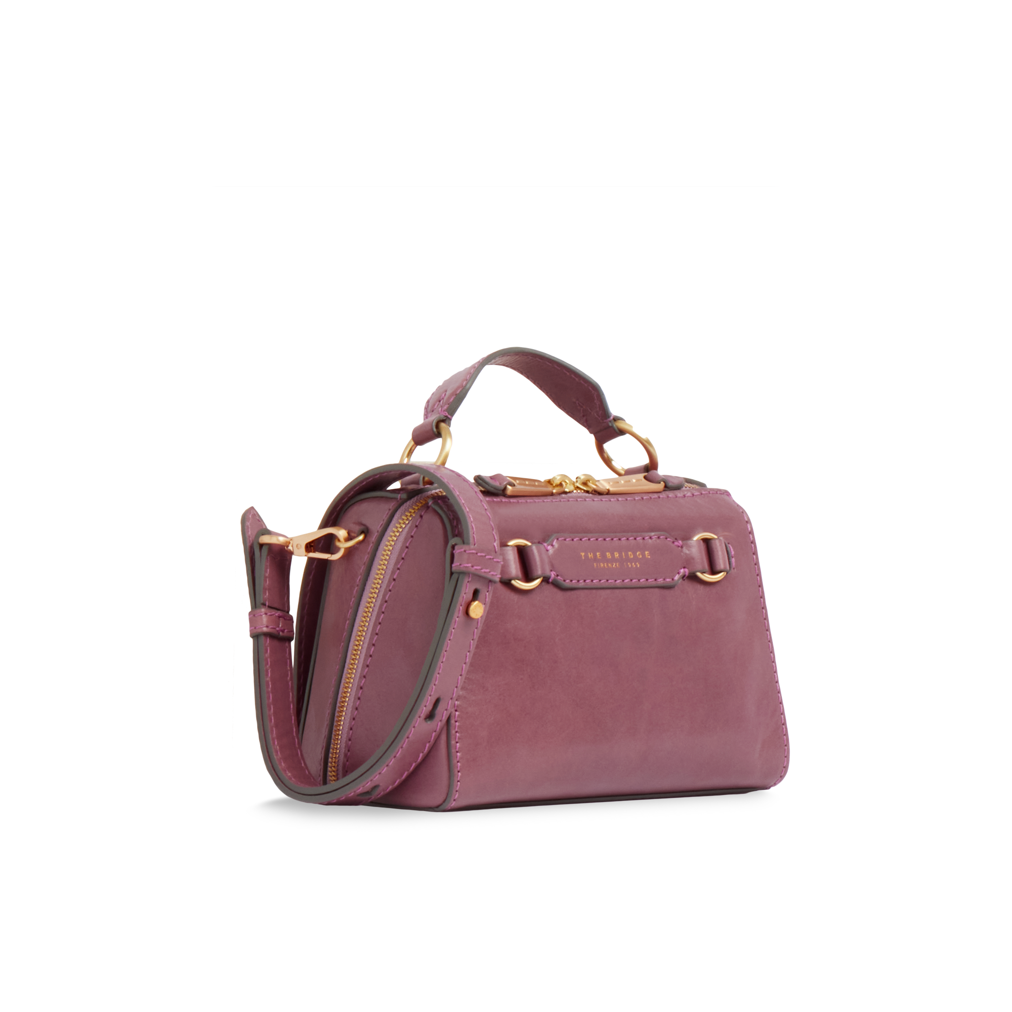 the-bridge-laura-borsa-a-mano-in-pelle-orchidea-con-tracolla-removibile image 2