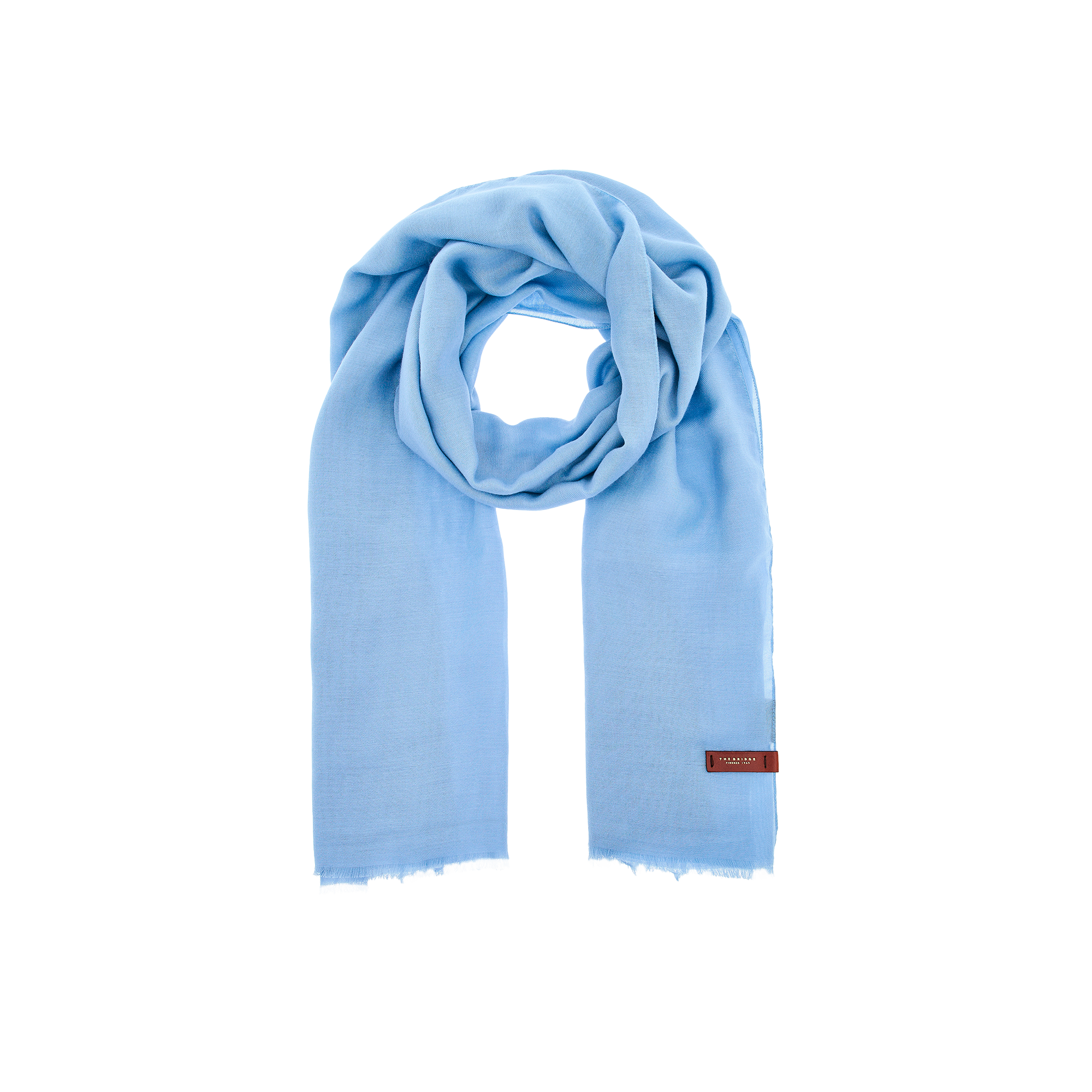 the-bridge-stola-donna-in-viscosa-cotone-azzurro-acqua-con-oro image 1