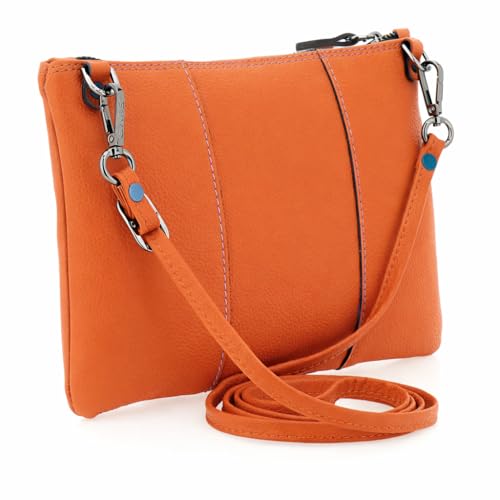 gabs-beyonce-m-basic-pochette-tracolla-in-pelle-orange-logo-azzurro image 8