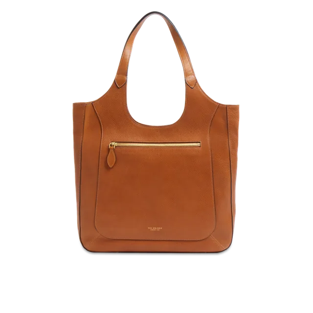 the-bridge-luce-soft-borsa-hobo-in-pelle-cognac-con-zip-frontale image 1