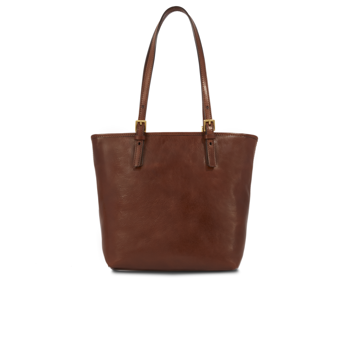 the-bridge-borsa-shopper-donna-pelle-marrone-oro-con-zip image 3