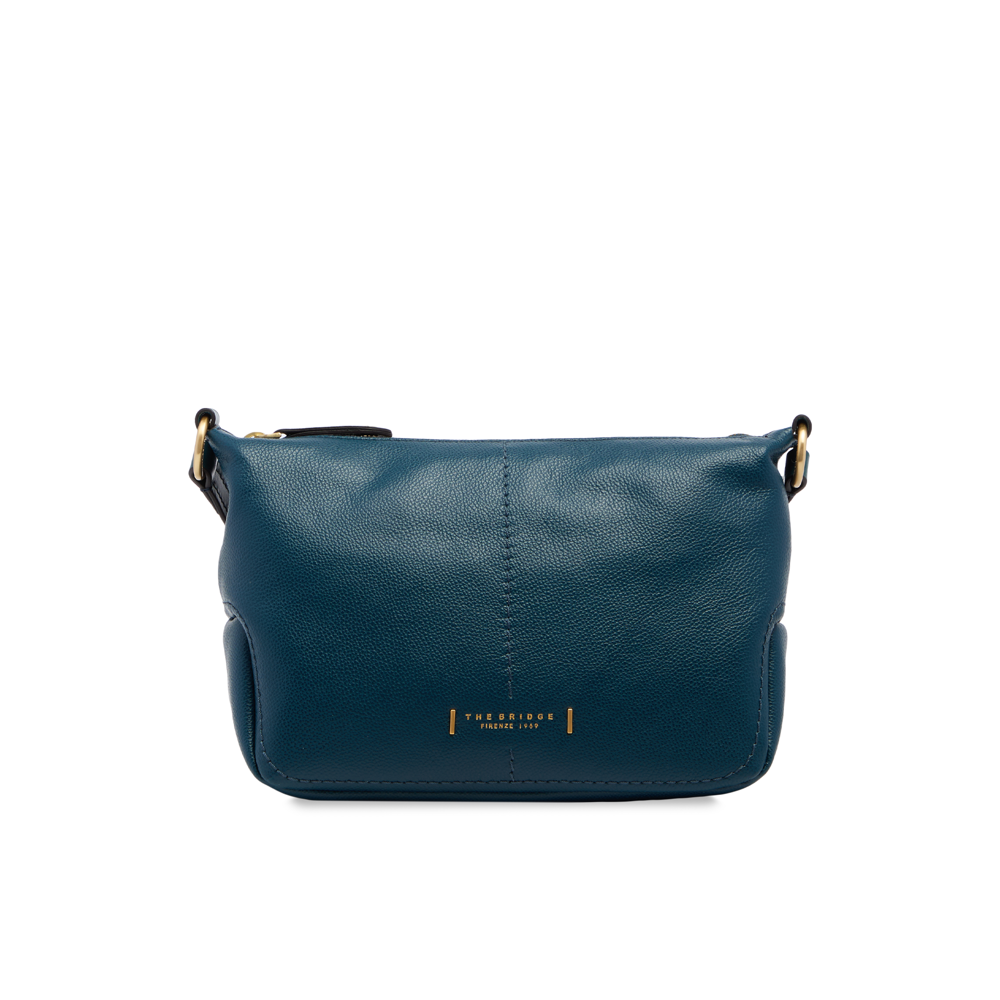 the-bridge-letizia-ss26-borsa-tracolla-pelle-stampata-pavone-oro image 1