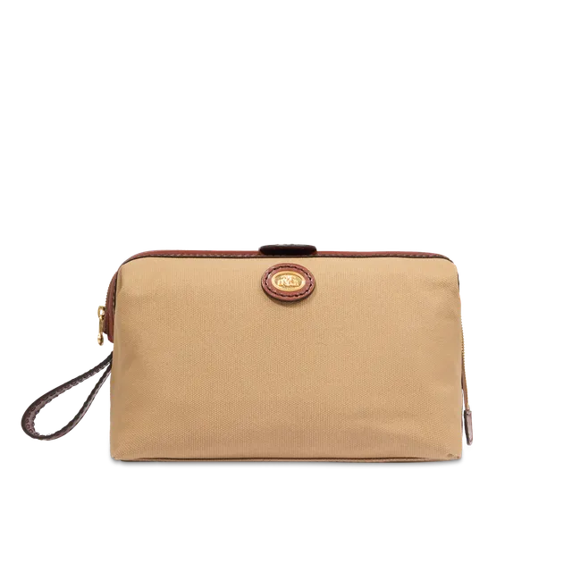 the-bridge-beauty-case-in-pelle-e-tessuto-naturale-marrone-oro image 1