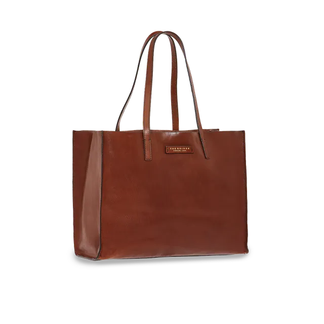 the-bridge-mirra-shopper-in-pelle-marrone-oro image 1