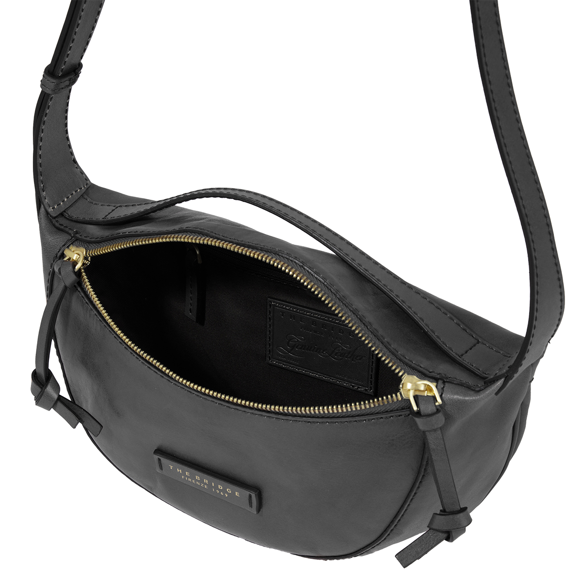 the-bridge-story-borsa-tracolla-small-in-pelle-nera-con-oro image 4