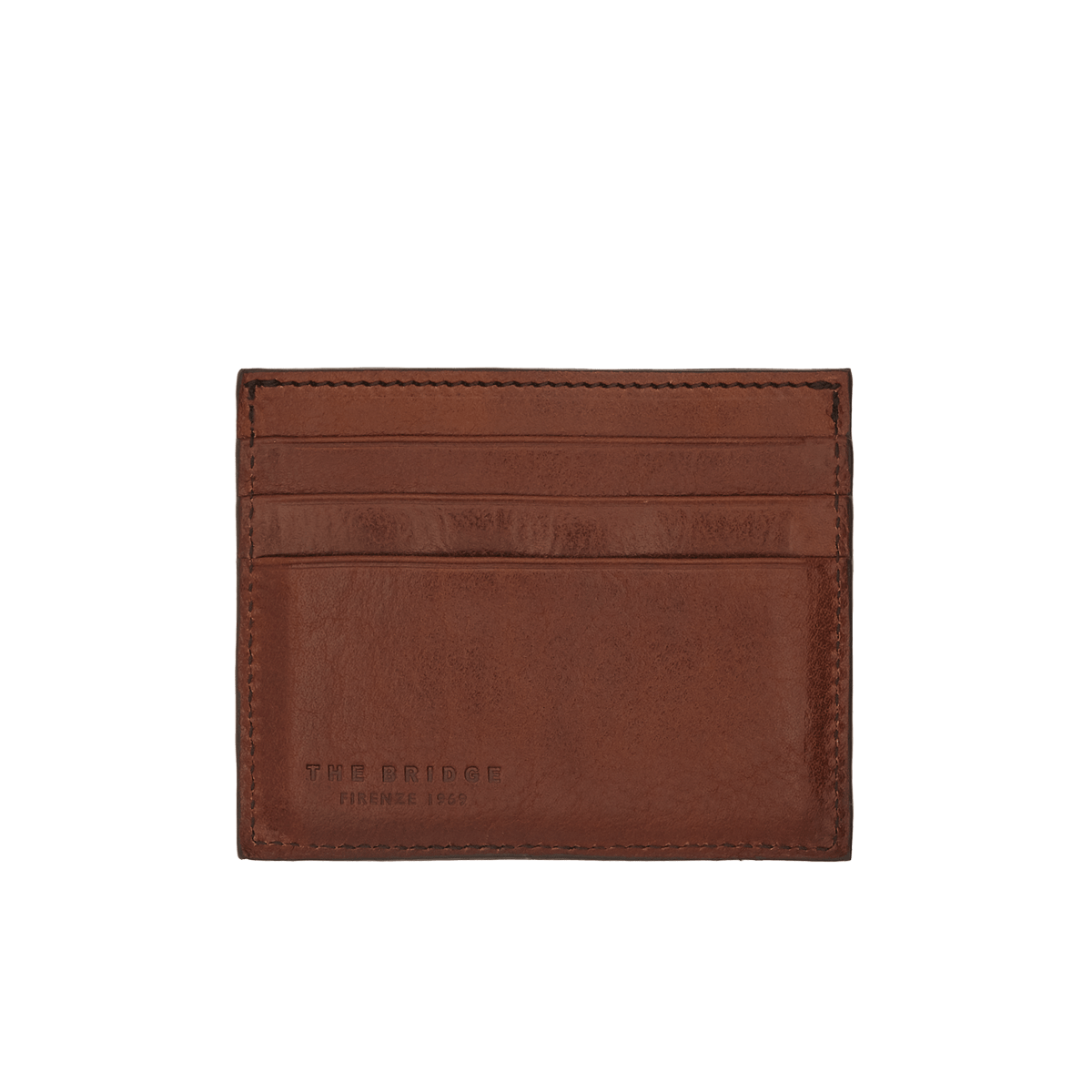 the-bridge-portacarte-compatto-in-pelle-marrone-oro-uomo image 1
