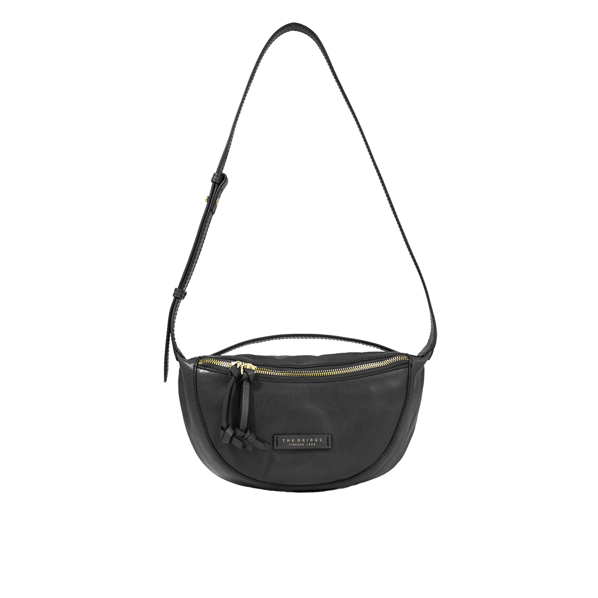 the-bridge-story-borsa-tracolla-small-in-pelle-nera-con-oro image 1