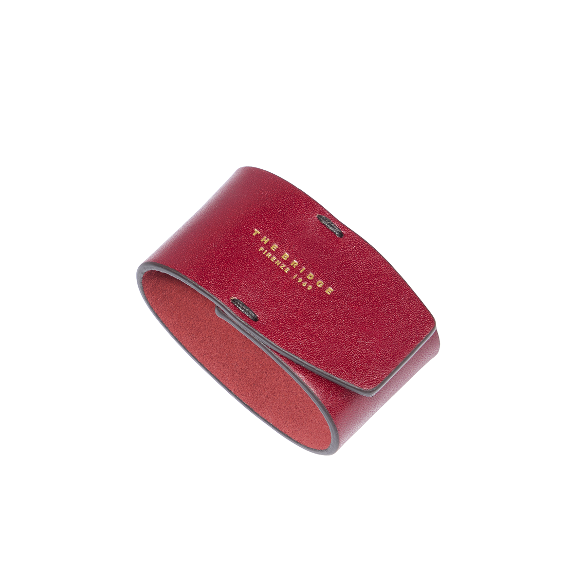the-bridge-portatovaglioli-in-pelle-bovina-conciata-al-vegetale-rosso-ribes-oro image 1