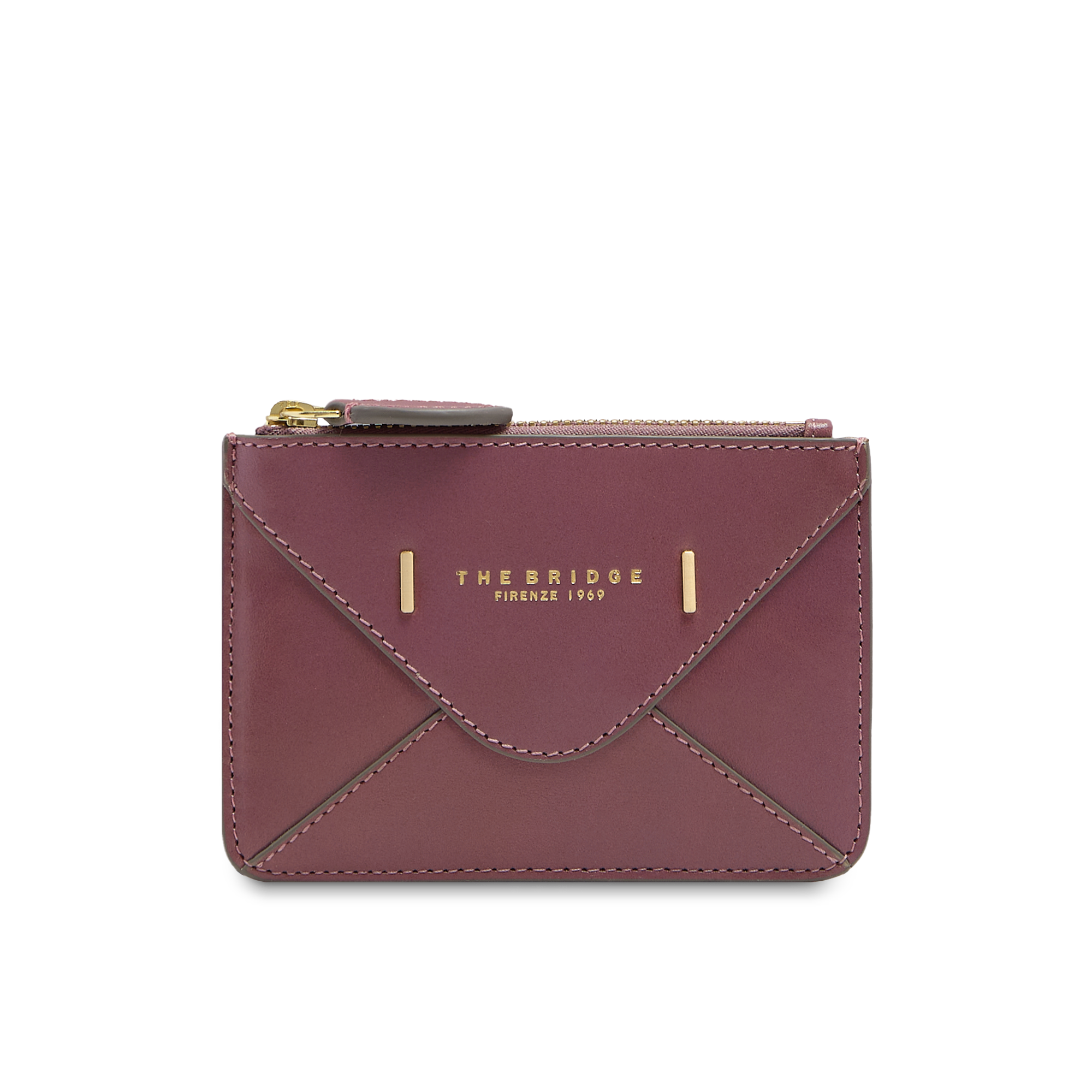 the-bridge-frida-portacarte-donna-in-pelle-con-zip-orchidea-con-oro image 1