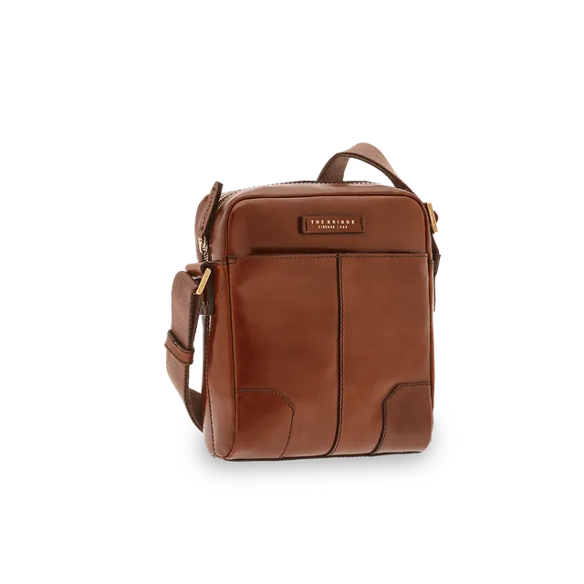 the-bridge-borsello-uomo-in-pelle-marrone-a-una-zip image 1