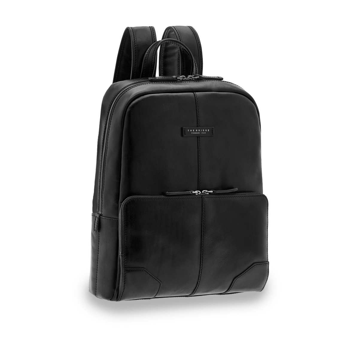 the-bridge-zaino-in-pelle-porta-pc-uomo-una-zip-nero-rutenio image 1