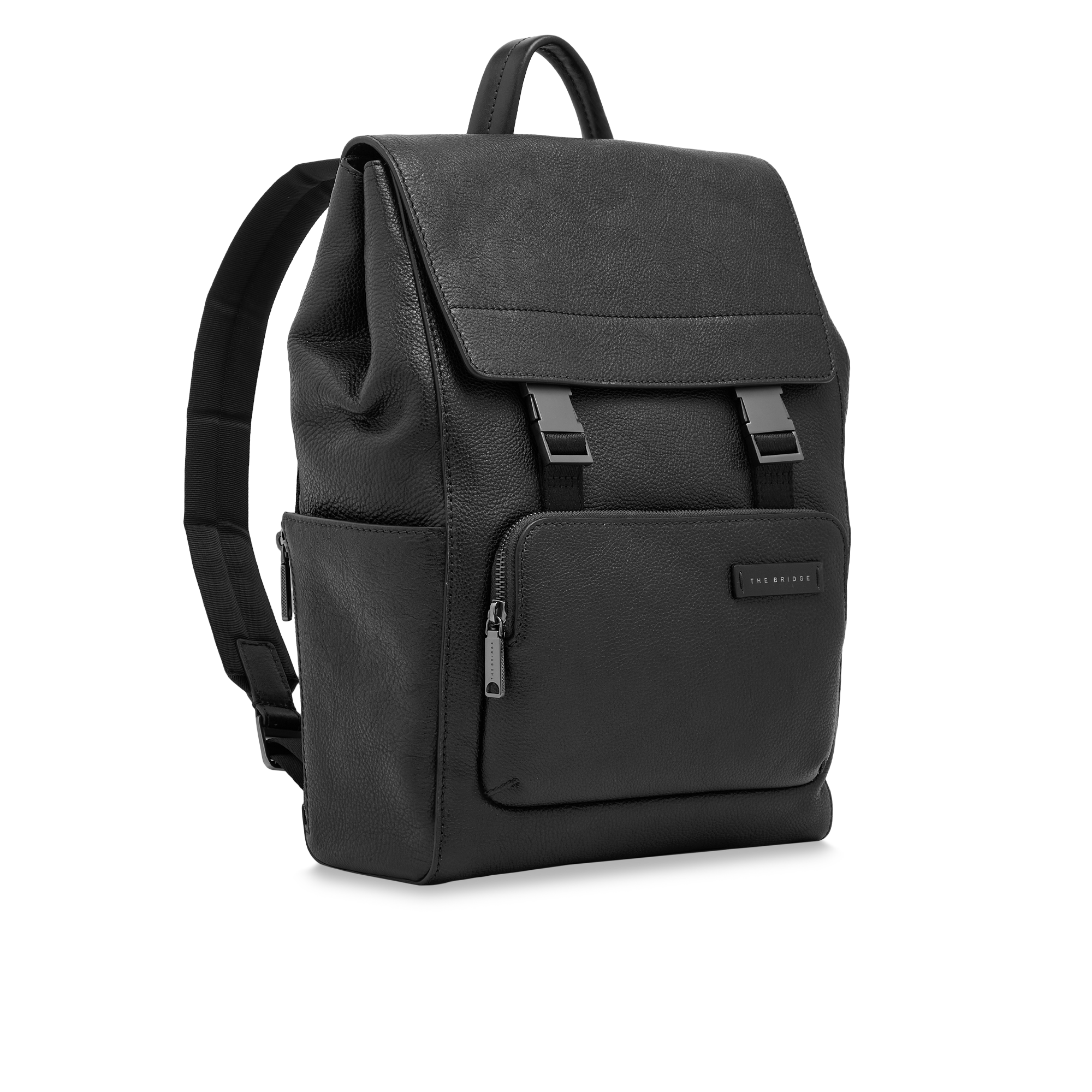 the-bridge-ludovico-ss26-zaino-in-pelle-uomo-con-patta-frontale-nero-rutenio image 2