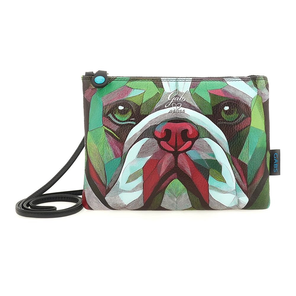 gabs-beyonce-m-pet-pochette-tracolla-in-pelle-bulldog-verde image 1