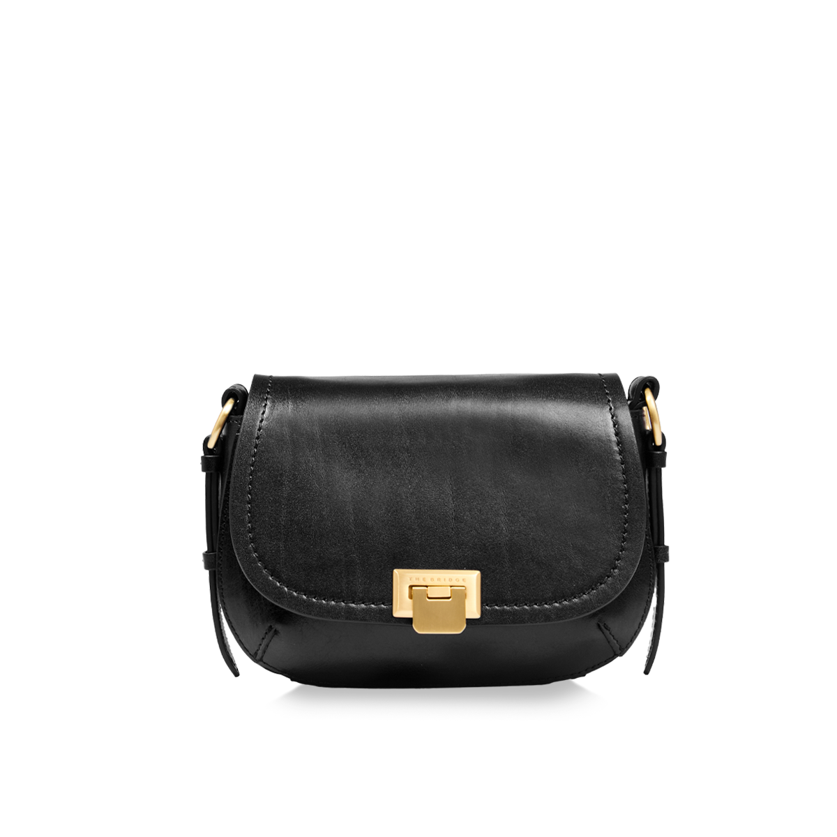the-bridge-borsa-tracolla-in-pelle-federica-nero-oro image 1