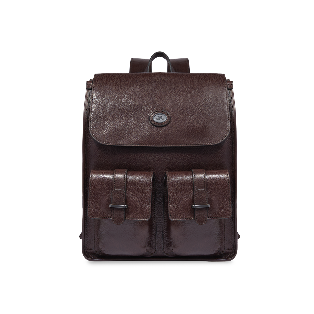 the-bridge-isaia-zaino-in-pelle-uomo-con-patta-e-doppie-tasche-frontali image 1