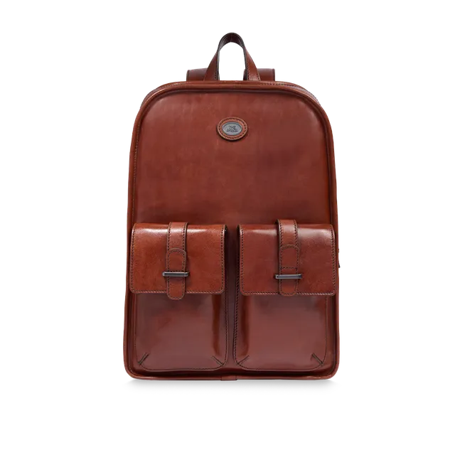 the-bridge-isaia-zaino-in-pelle-uomo-con-zip-e-tasche-frontali-marrone image 1