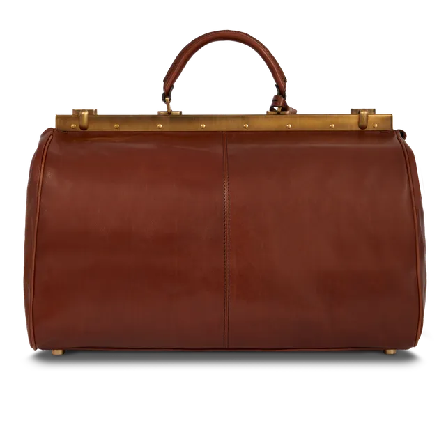 the-bridge-borsone-in-pelle-da-viaggio-duffel-marrone-oro image 1