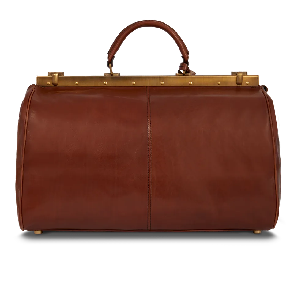 the-bridge-borsone-in-pelle-da-viaggio-duffel-marrone-oro image 1