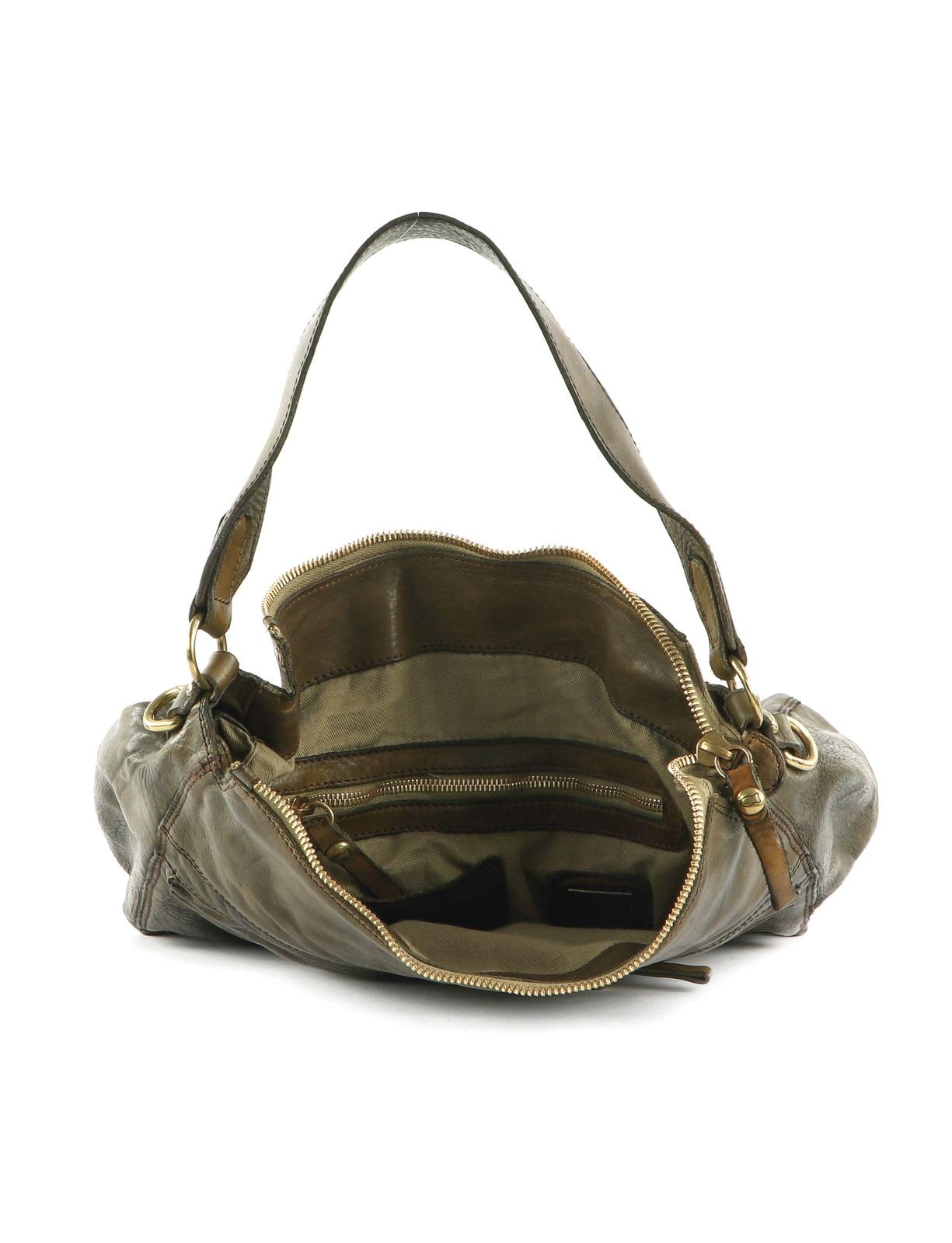 campomaggi-agnese-borsa-a-tracolla-in-pelle-verde-militare-oliva-2 image 6