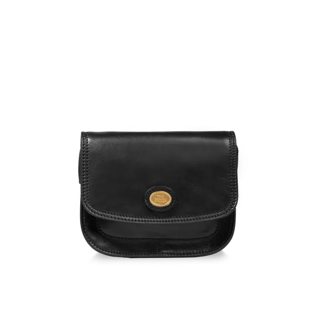 the-bridge-borsa-tracolla-pelle-a-scomparti-small-size-nero-oro-donna image 1