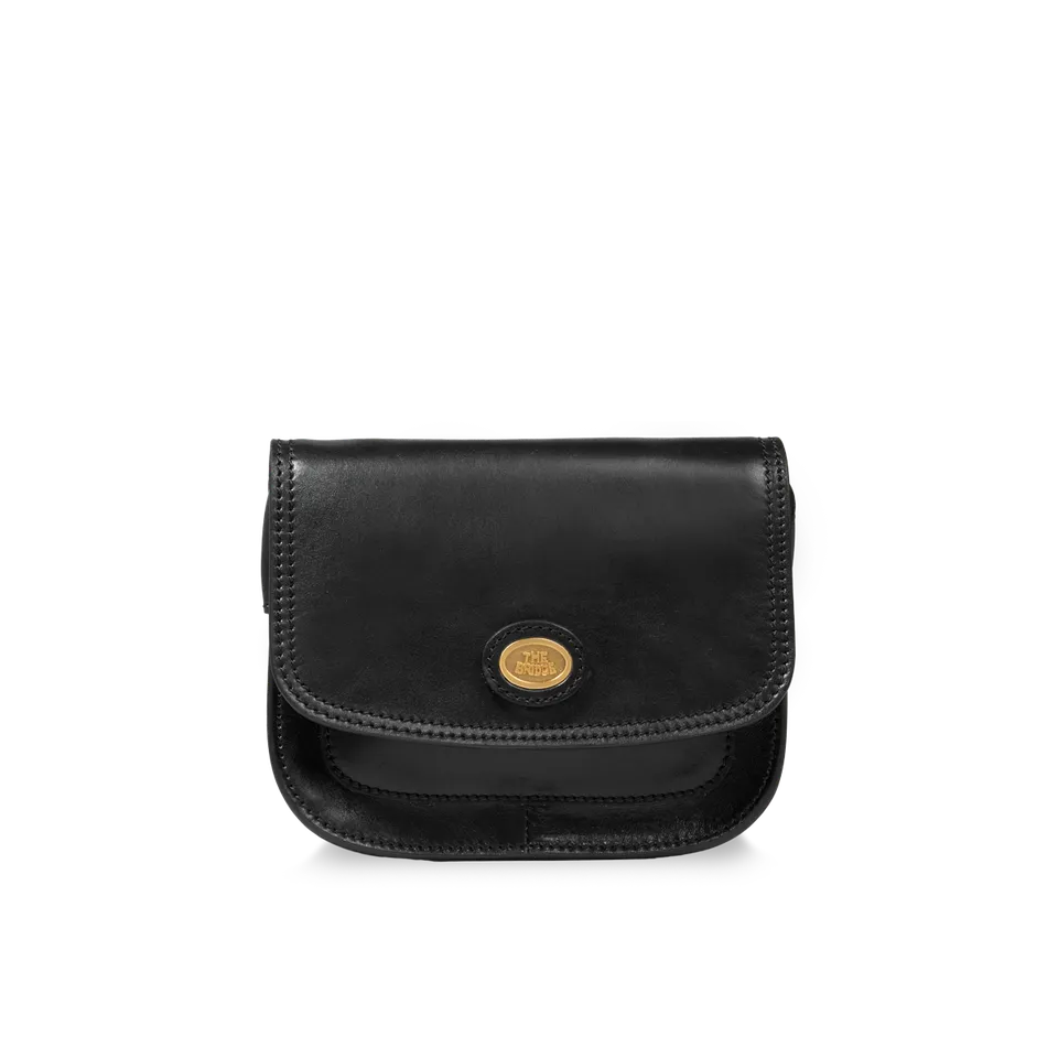 the-bridge-borsa-tracolla-pelle-a-scomparti-small-size-nero-oro-donna image 1