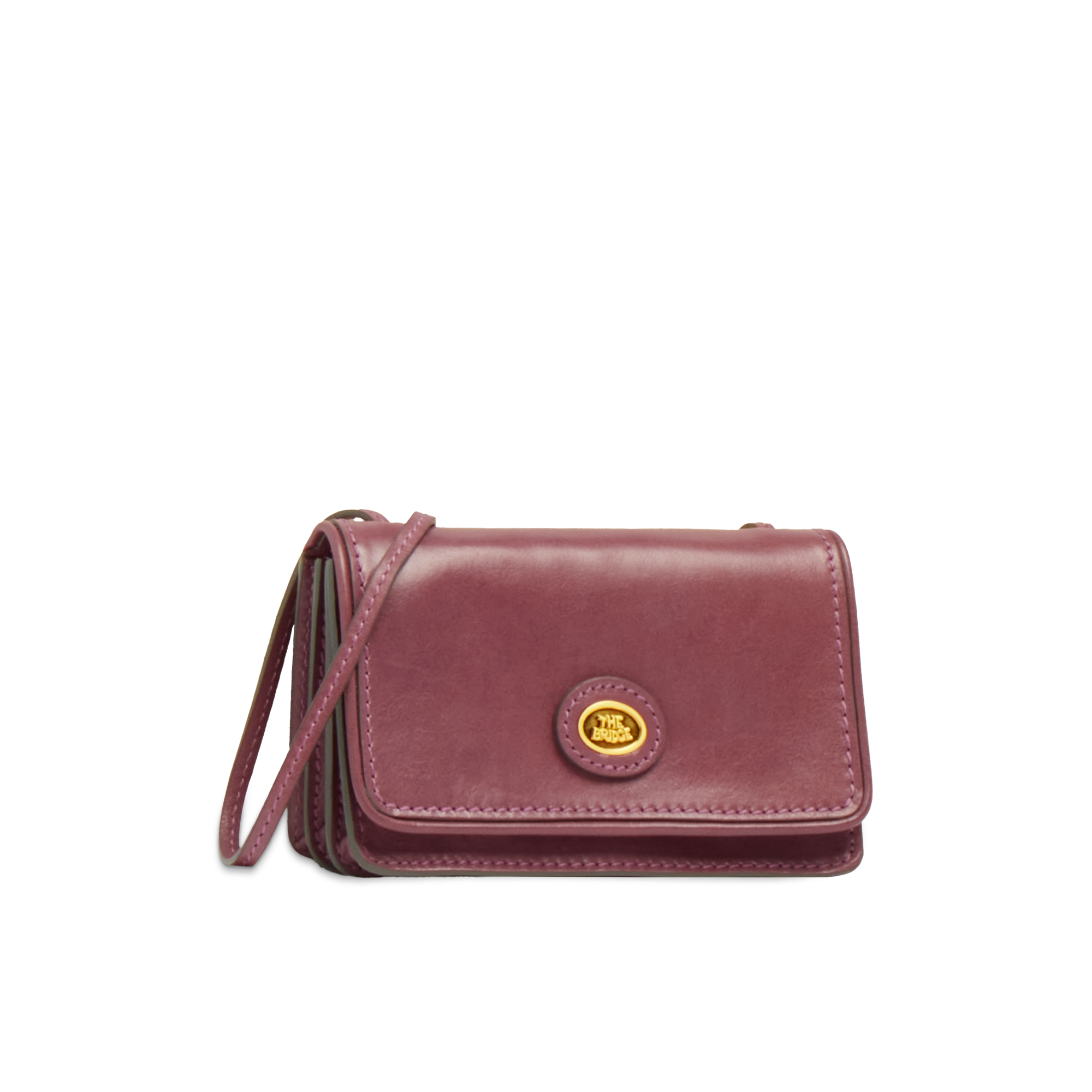 the-bridge-story-donna-borsa-tracolla-mini-in-pelle-orchidea-con-oro image 2