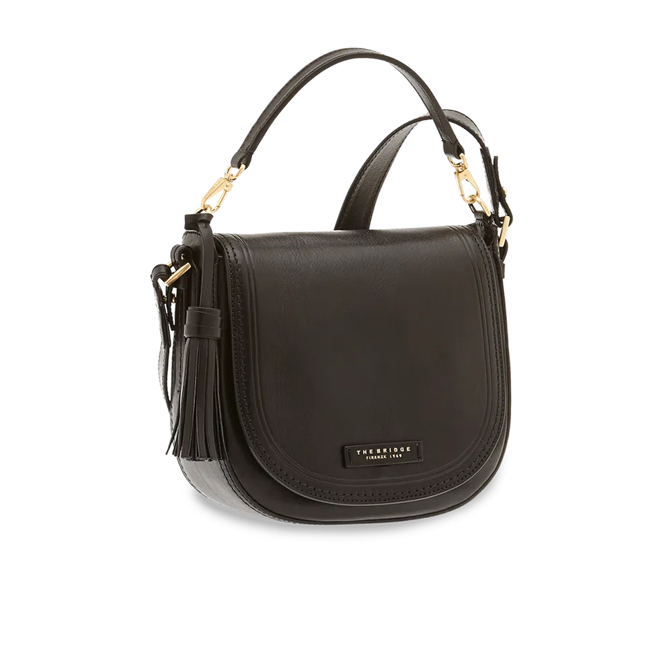 the-bridge-borsa-tracolla-pelle-con-manico-removibile-nero-oro image 1