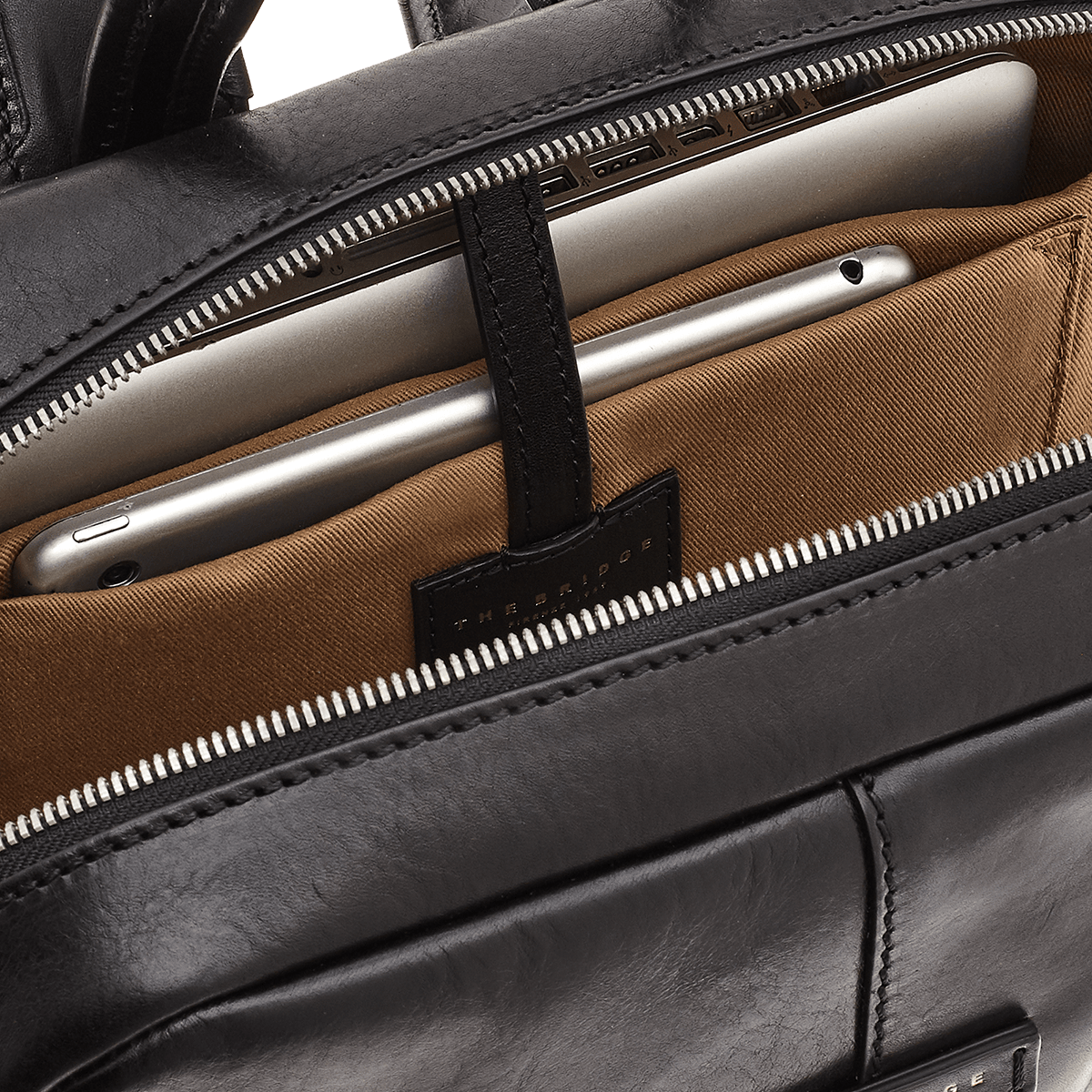 the-bridge-zaino-in-pelle-porta-pc-uomo-due-zip-nero-rutenio image 2