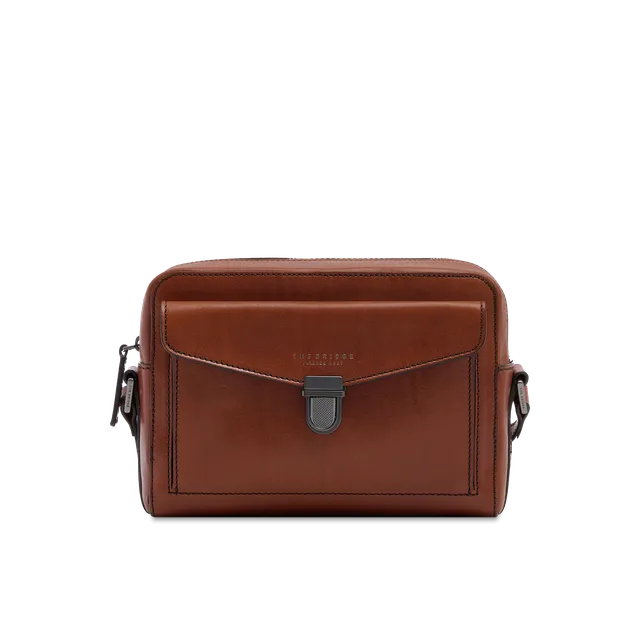 the-bridge-borsa-tracolla-uomo-in-pelle-marrone-con-zip image 1