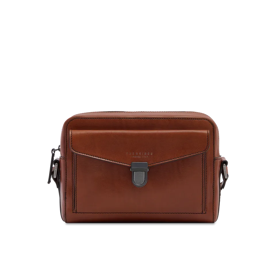 the-bridge-borsa-tracolla-uomo-in-pelle-marrone-con-zip image 1