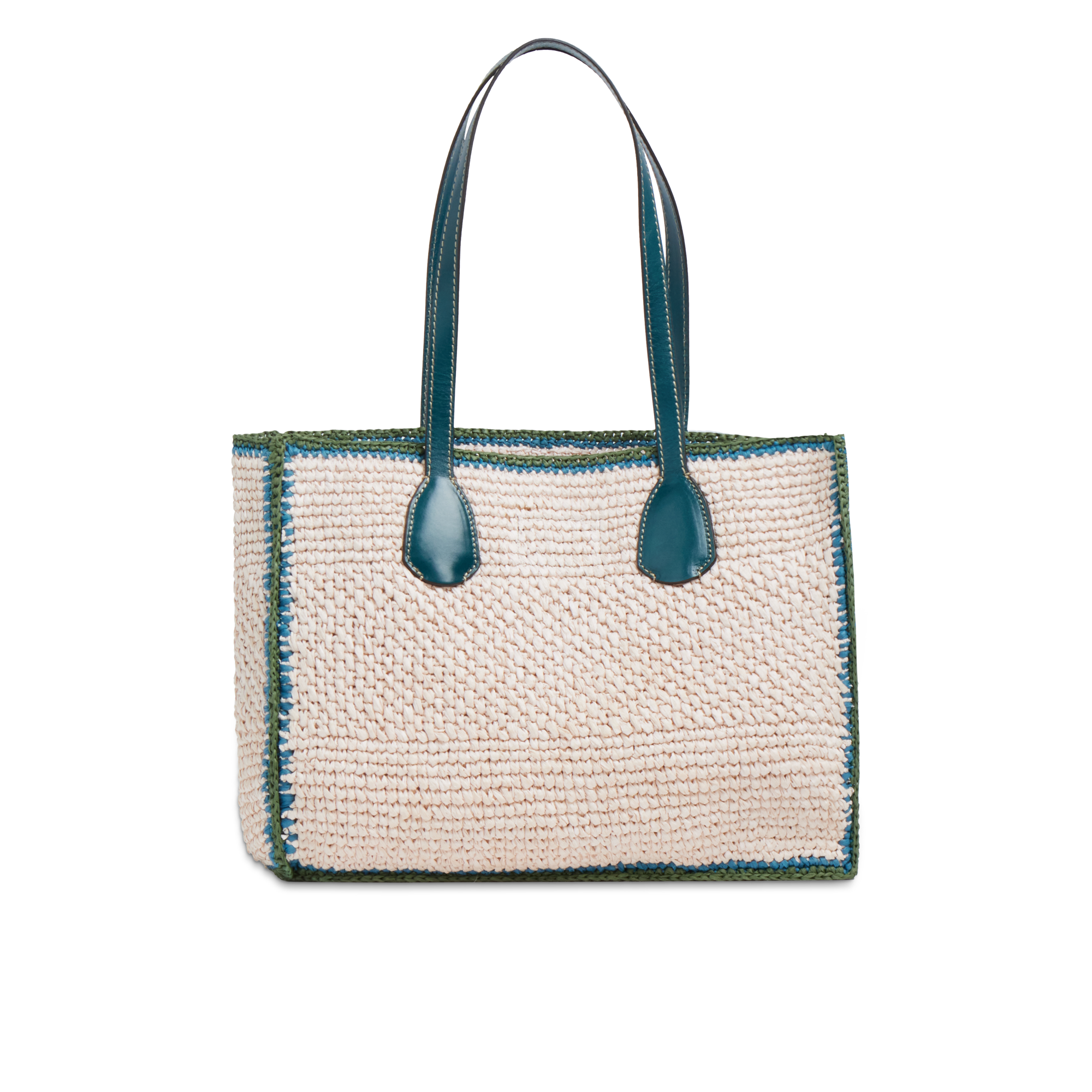 the-bridge-luna-ss26-shopper-in-pelle-e-rafia-pavone-oro image 3