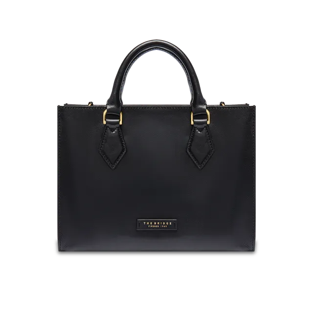 the-bridge-ida-borsa-a-mano-in-pelle-nera-con-tracolla-removibile image 1