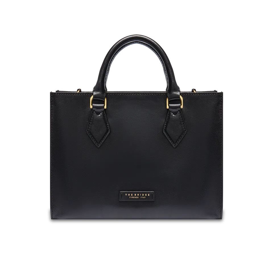 the-bridge-ida-borsa-a-mano-in-pelle-nera-con-tracolla-removibile image 1