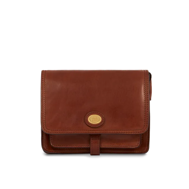the-bridge-borsa-pelle-tracolla-a-scomparti-mini-marrone-oro-donna image 1