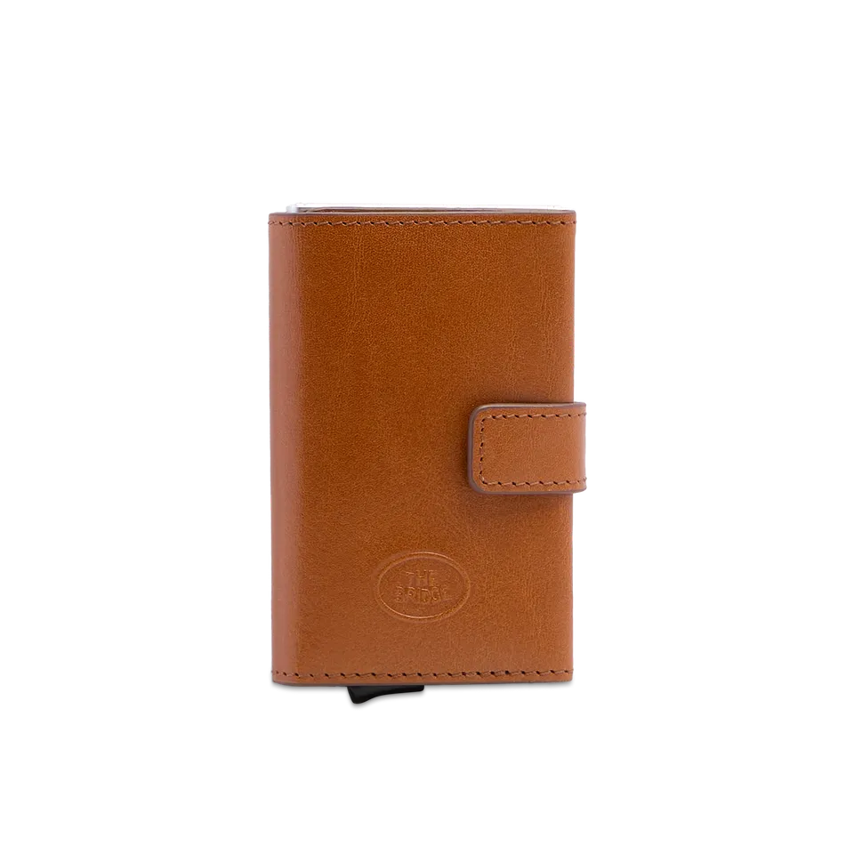 the-bridge-story-uomo-portacarte-in-pelle-a-scatto-con-rfid-cognac image 1
