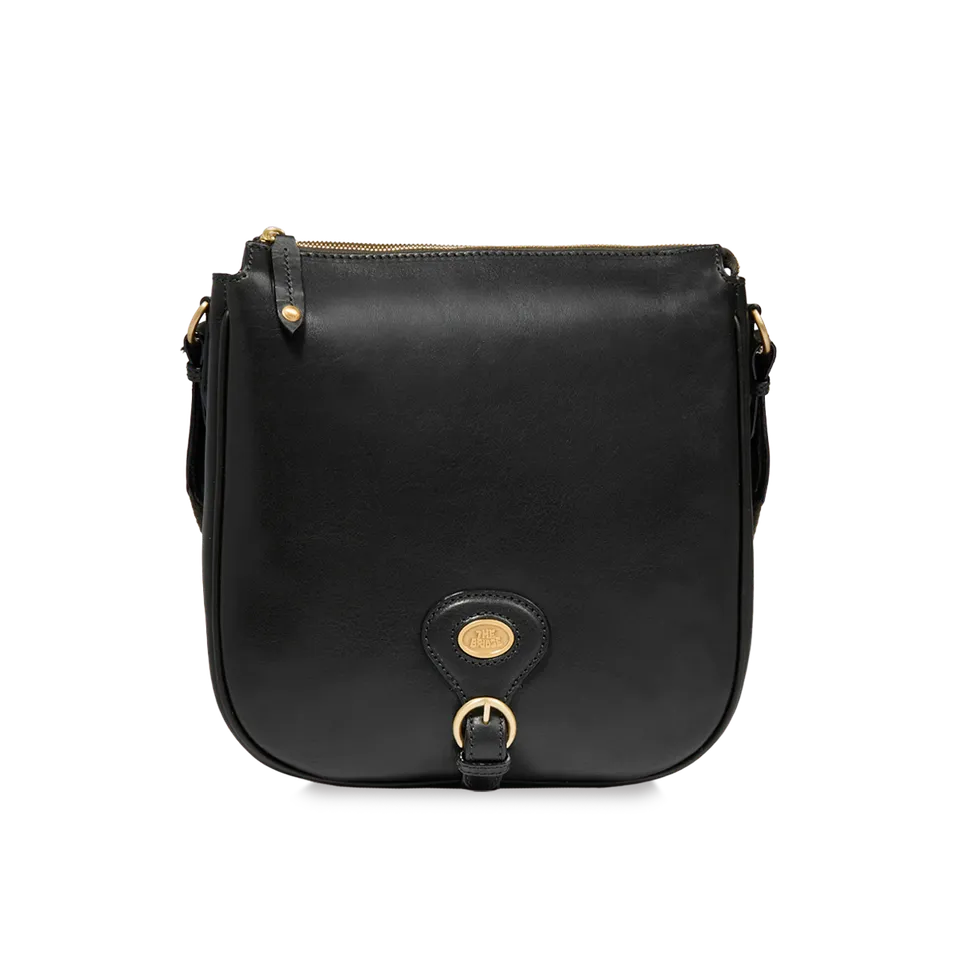 the-bridge-isadora-borsa-tracolla-donna-in-pelle-con-zip-nero-oro image 1