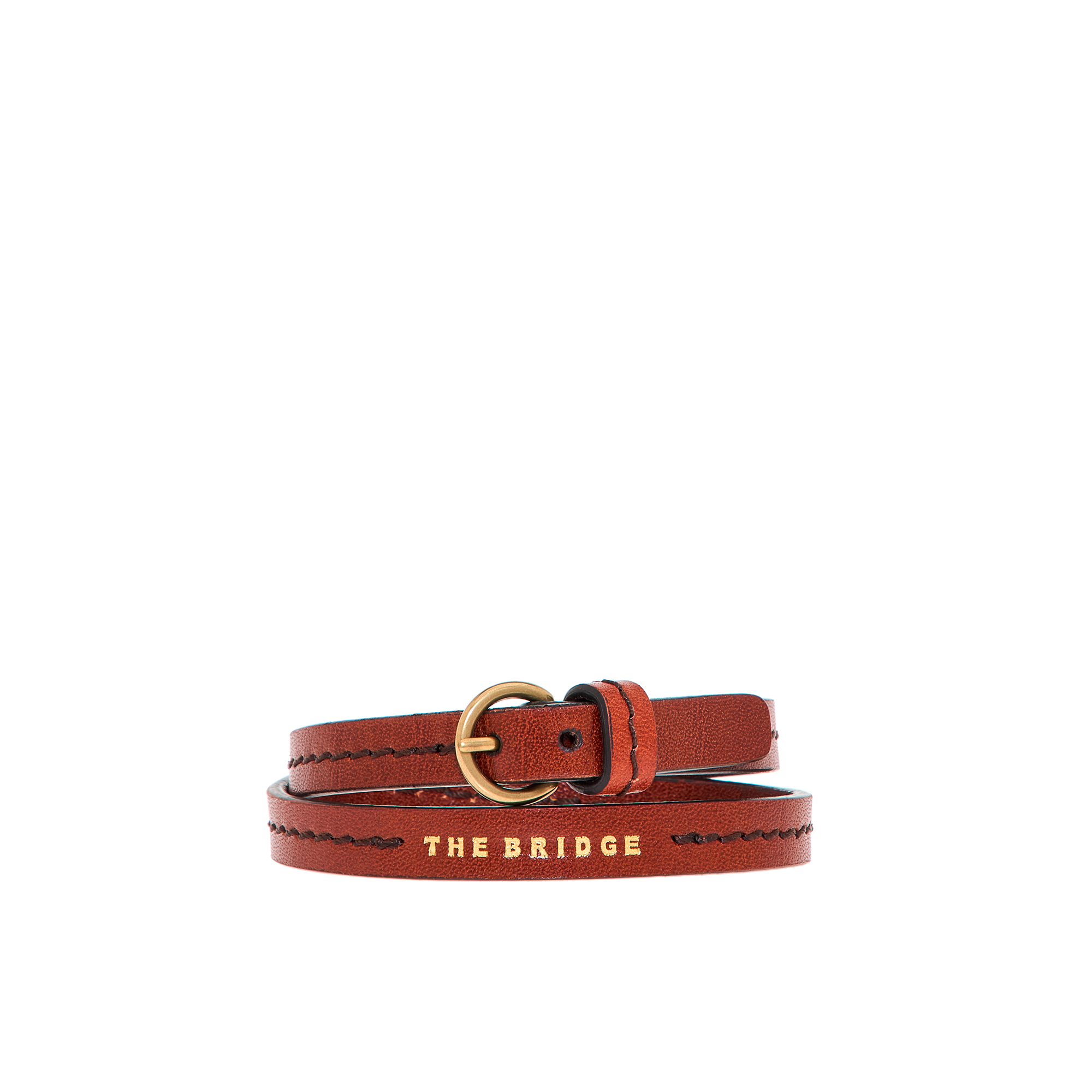 the-bridge-braccialetto-in-pelle-bovina-marrone-oro-unisex image 1