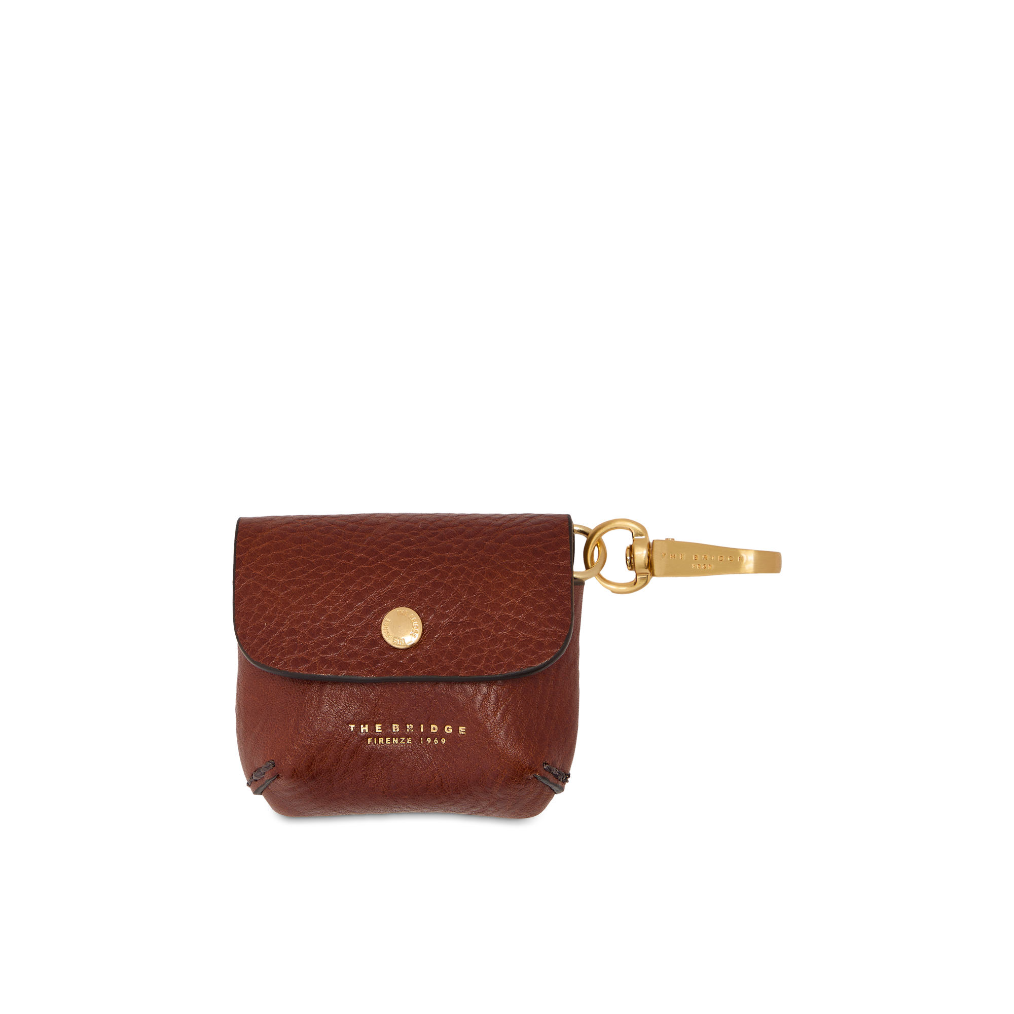 the-bridge-special-custodia-airpods-in-pelle-marrone-oro-unisex image 1