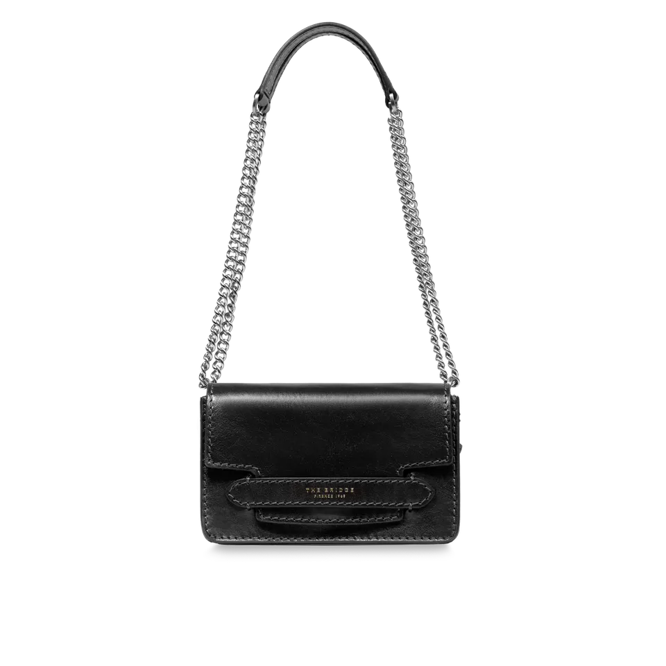 the-bridge-lucrezia-borsa-tracolla-in-pelle-nera-con-catena image 1