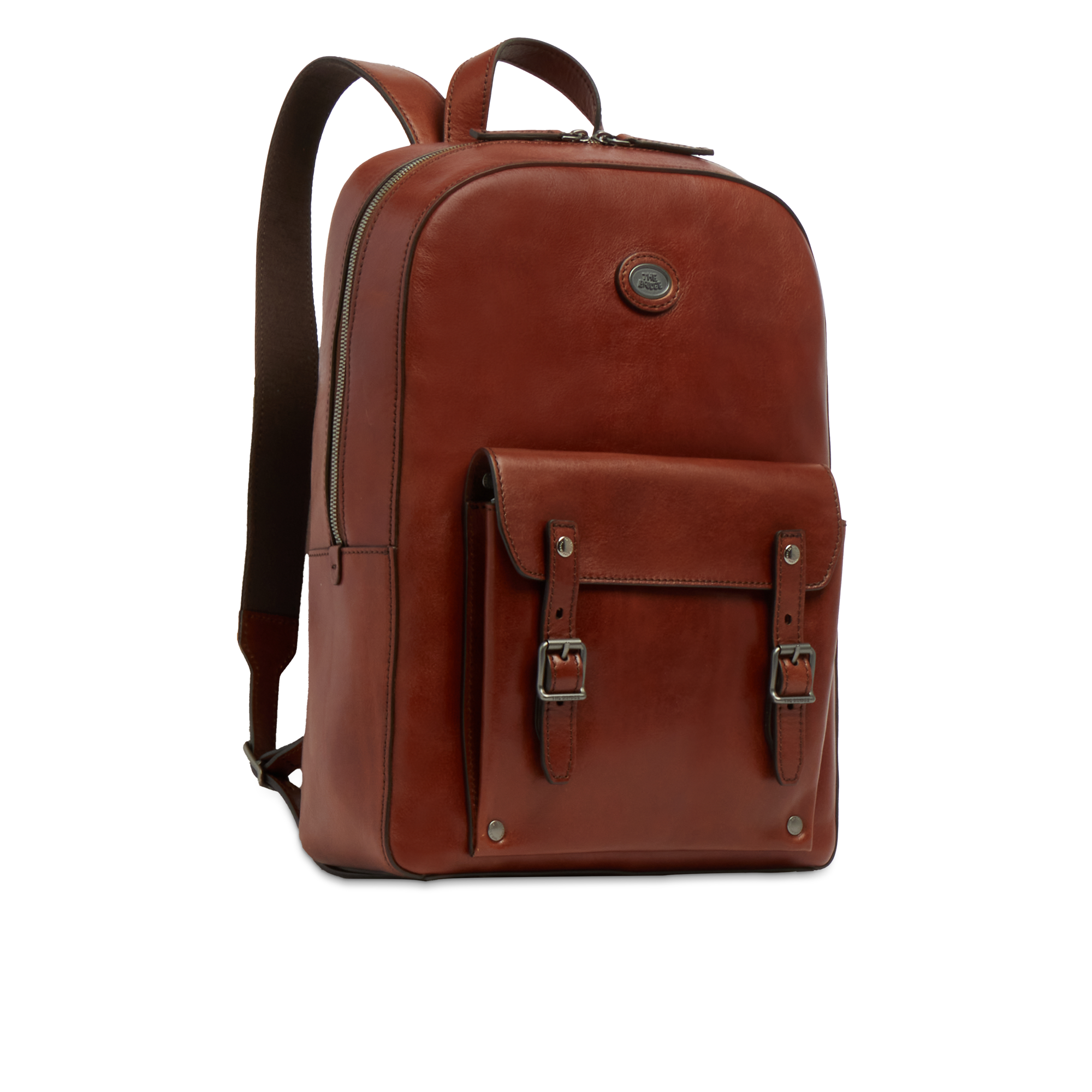 the-bridge-galileo-zaino-uomo-in-pelle-porta-pc-con-una-zip-marrone-rutenio image 2