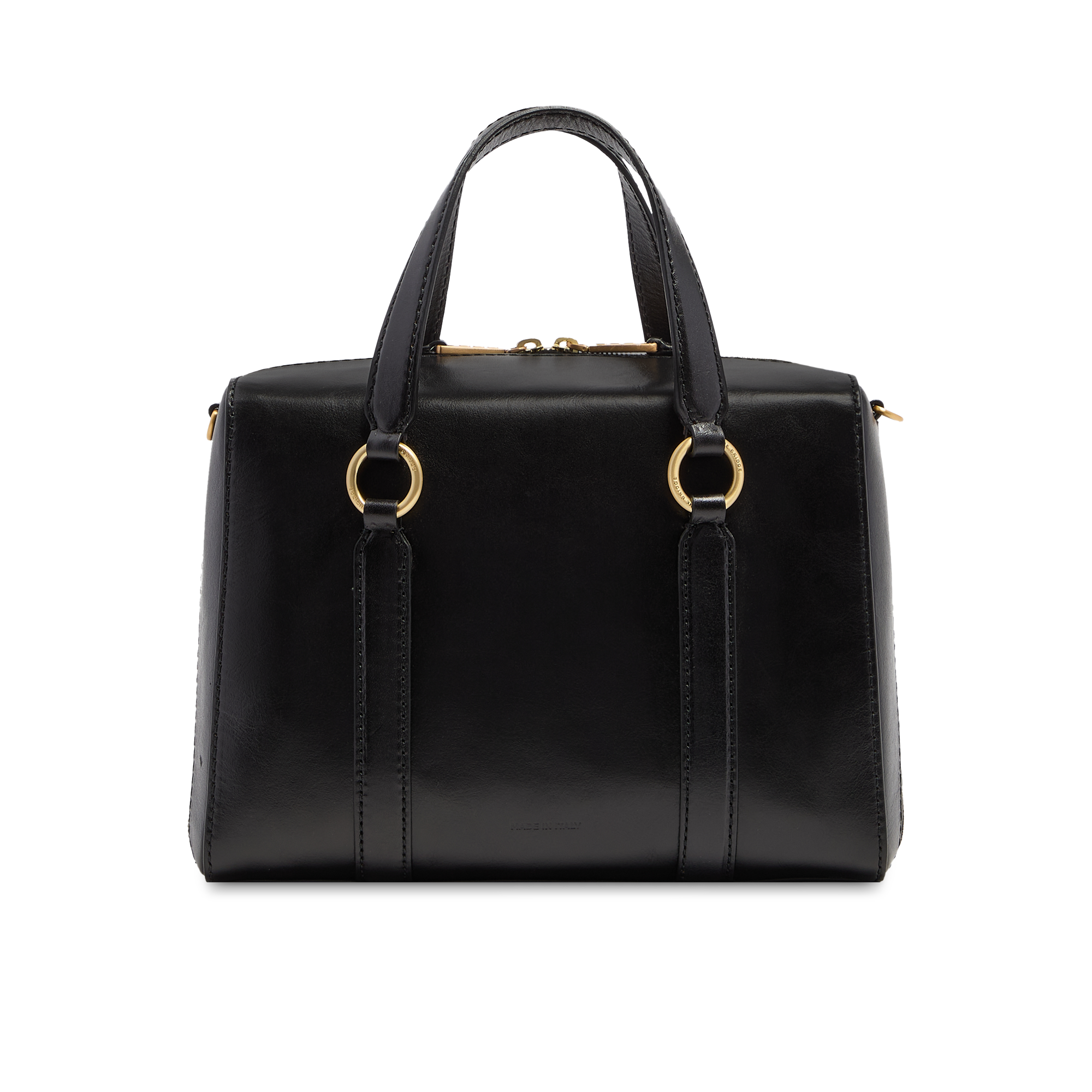 the-bridge-laura-borsa-grande-a-mano-in-pelle-con-tracolla-nero-oro image 3