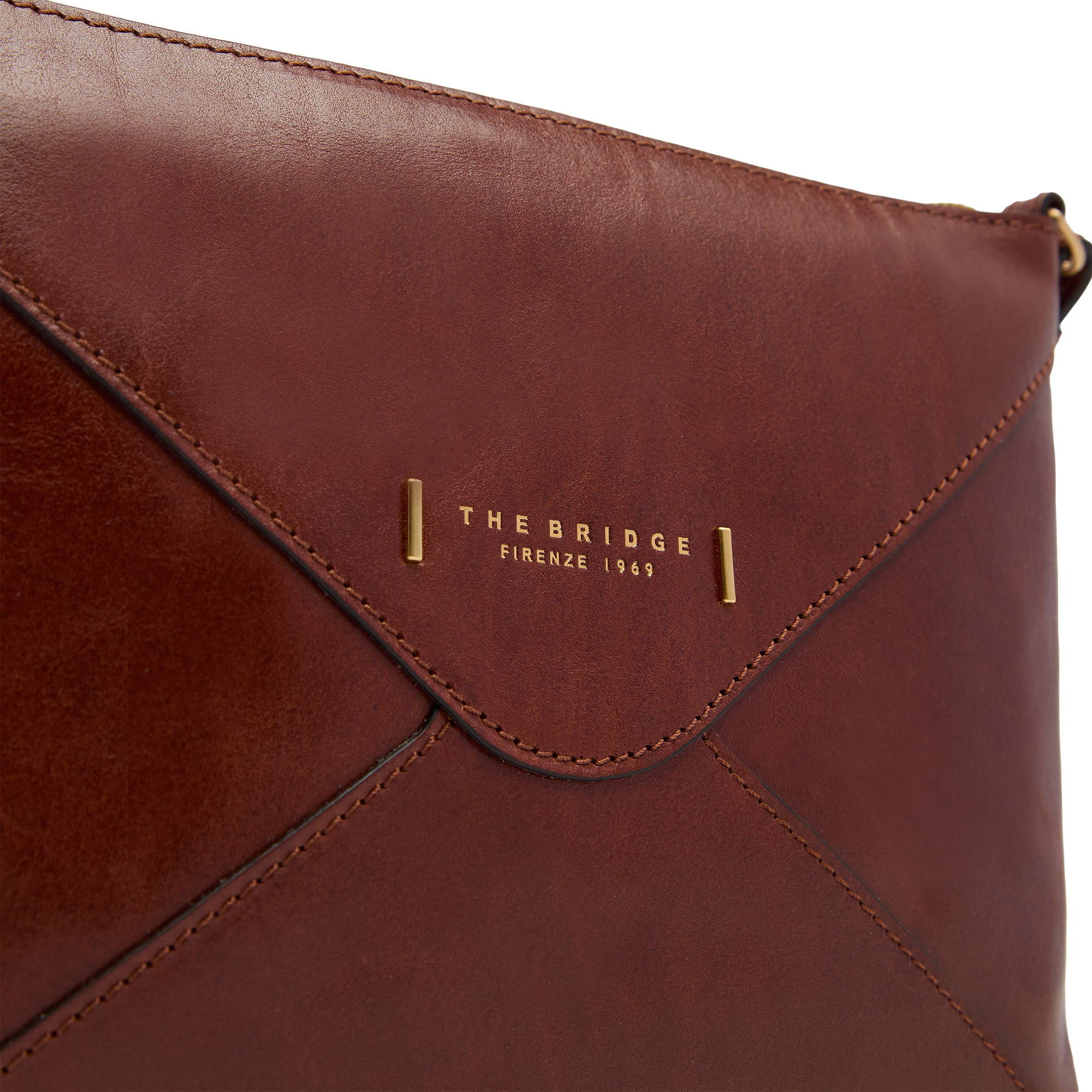the-bridge-frida-borsa-tracolla-donna-in-pelle-marrone-oro-con-zip image 5