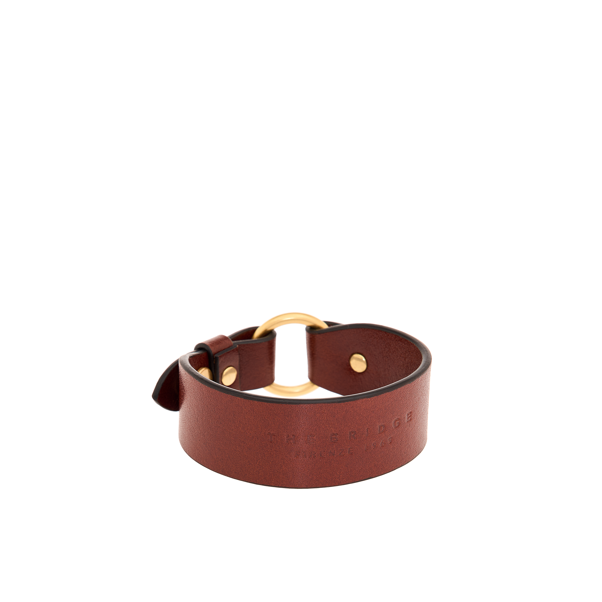 the-bridge-braccialetto-in-pelle-bovina-marrone-oro-unisex-2 image 1