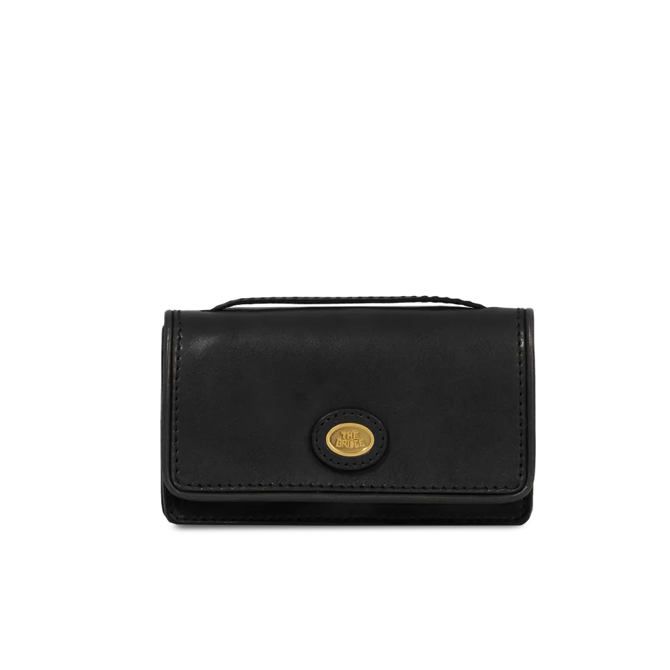 the-bridge-borsa-tracolla-mini-donna-in-pelle-nero-oro image 1