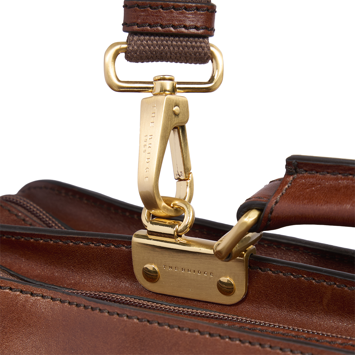 the-bridge-cartella-in-pelle-uomo-con-tracolla-marrone-oro-2 image 4