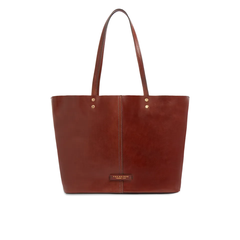 the-bridge-lisa-borsa-shopper-in-pelle-marrone-con-sacca-interna-removibile image 1