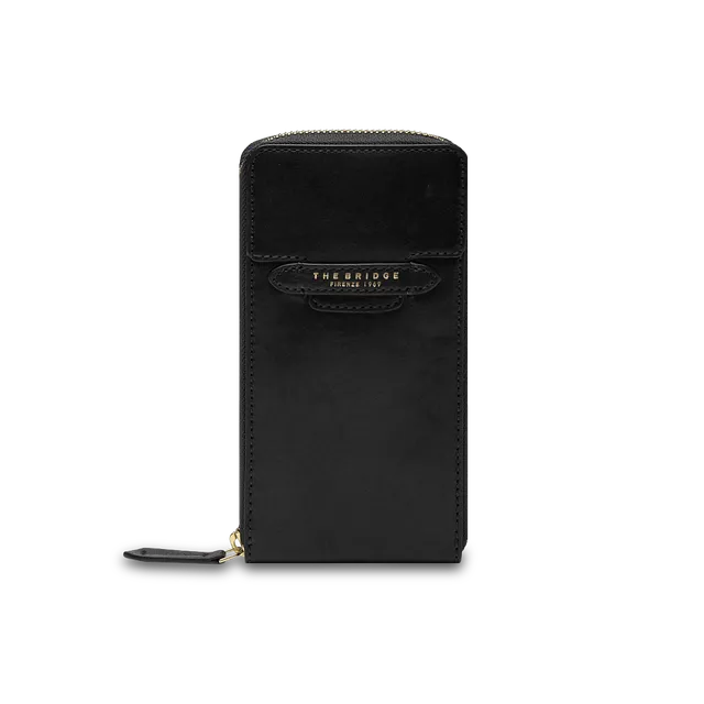 the-bridge-lucrezia-custodia-telefono-in-pelle-nero-oro image 1
