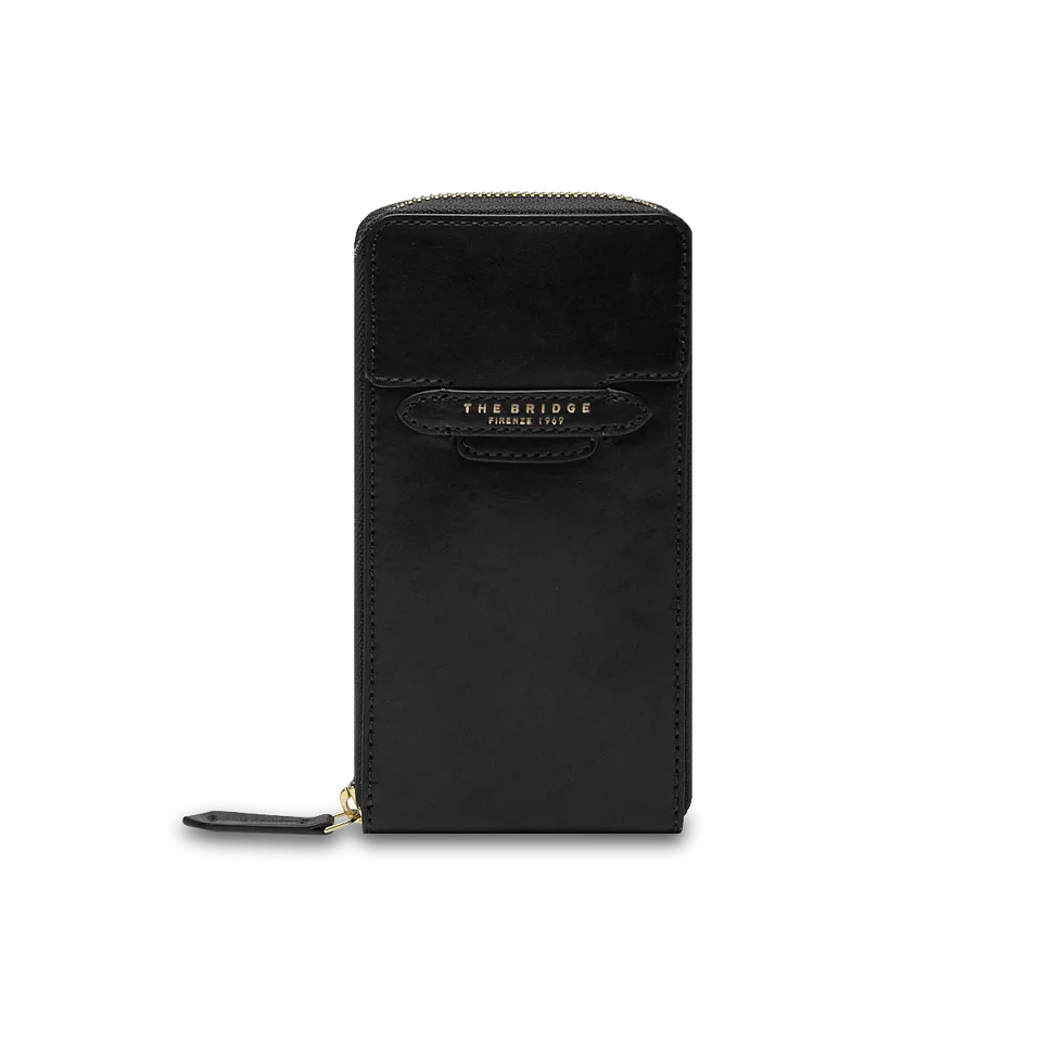the-bridge-lucrezia-custodia-telefono-in-pelle-nero-oro image 1