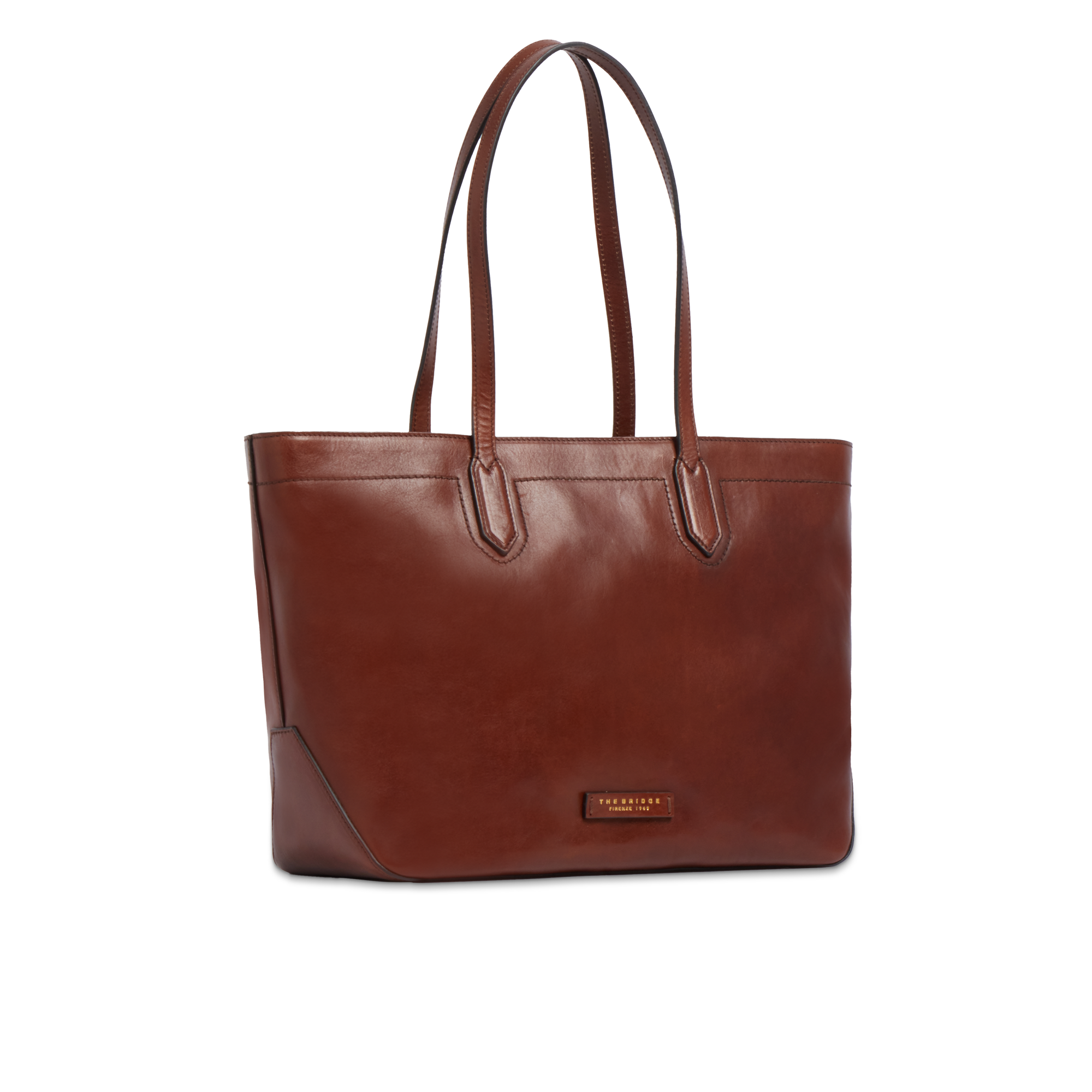 the-bridge-larissa-borsa-shopper-in-pelle-bovina-marrone-oro image 2